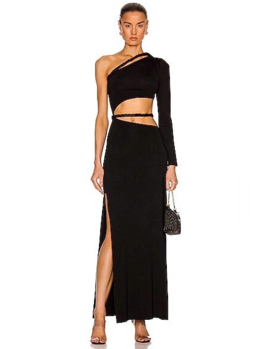 Atoir The Manroe Dress One-Shoulder Black Cutout Maxi Dress